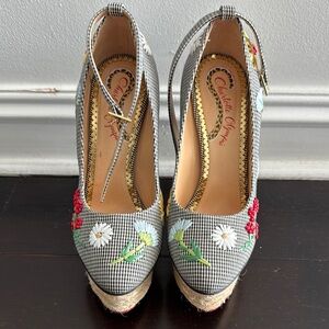 Charlotte Olympia Black and White Heels with Timeless Elegance